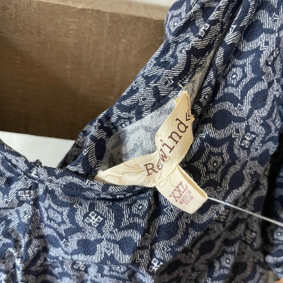 Rewind| Boho Maxi Dress in High-Low Style, Size XXL•••Navy Tones NWT - Picture 4 of 11